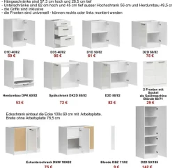 Küche, Schränke, Küchenzeile 180 oder 240 cm Farbe auswählbar Neu&Schnell