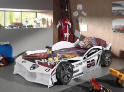 Keelin Autobett MDF weiß 90x200 Kinderzimmer Sportwagenoptik