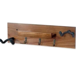 keepdrum Gitarren-Wandhalterung Akazie für 2 Gitarren und Zubehör