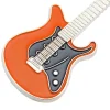 keepdrum Schlüsselanhänger E-Gitarre in Orange