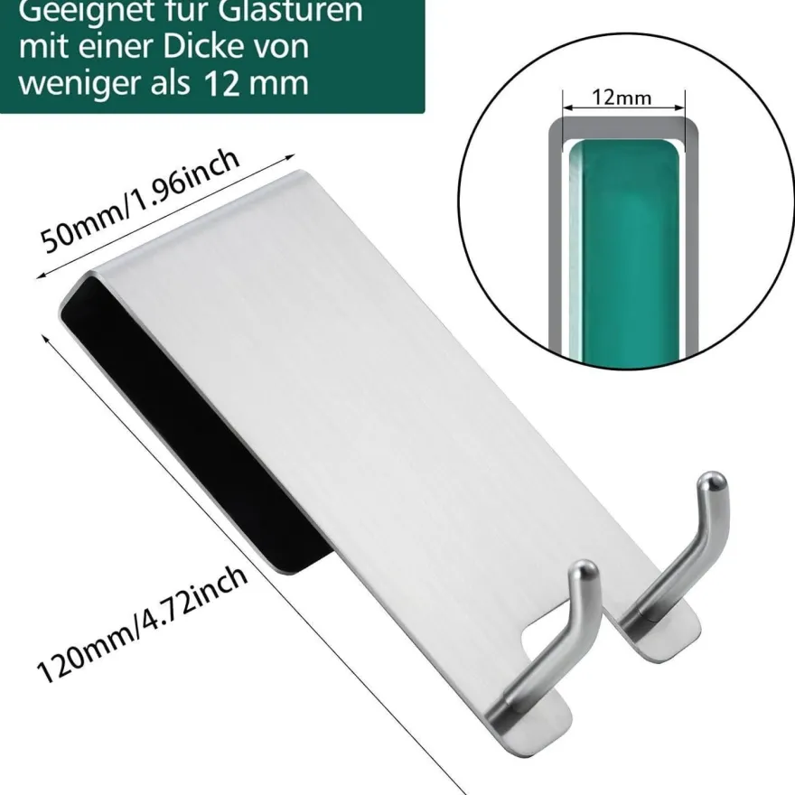 Kegii Bademantel-Handtuchhaken Duschhaken 3 Stück - Haken für Duschwand