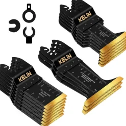 KELIN 16tlg Titan-Beschichtete Multitool Sägeblätter für OIS Werkzeuge (Nicht