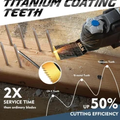 KELIN 16tlg Titan-Beschichtete Multitool Sägeblätter für OIS Werkzeuge (Nicht