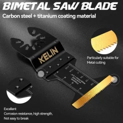 KELIN 16tlg Titan-Beschichtete Multitool Sägeblätter für OIS Werkzeuge (Nicht
