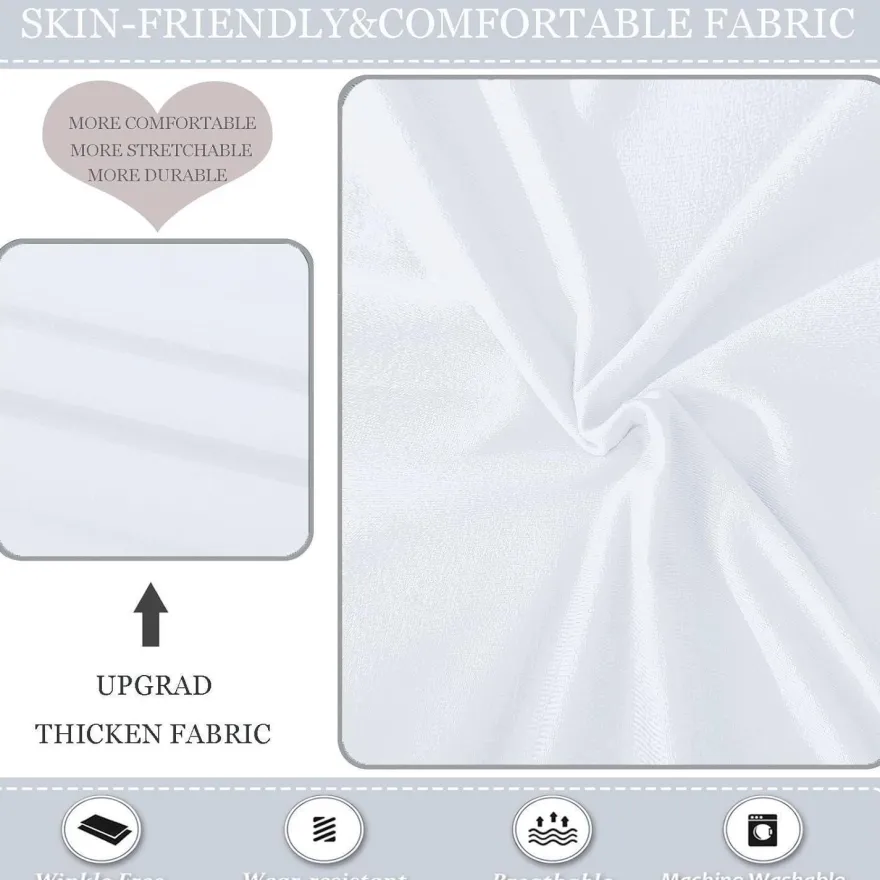 Keluina XL Stuhlhussen für Esszimmer mit hoher Rückenlehne, Spandex, Weiß