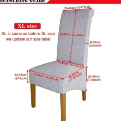 Keluina XL Stuhlhussen für Esszimmer mit hoher Rückenlehne, Spandex, Weiß