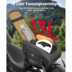 Kemimoto 13L Motorrad Hecktasche Wasserdicht, Multifunktional, 3-in-1
