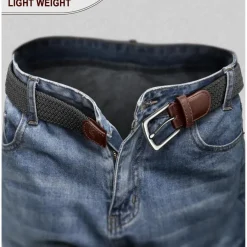 Kemisant 2er Elastischer Flechtgürtel Herren Damen, Stoffgürtel Geflochten