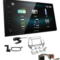 Kenwood 2-DIN Digital Autoradio DAB+ Bluetooth für Hyundai i20 2012-2014 silber