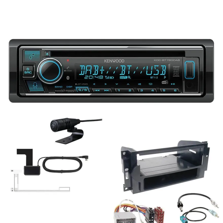 Kenwood 1-DIN Receiver Autoradio DAB Bluetooth für Chrysler PT Cruiser Facelift