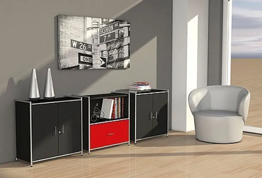 Kerkmann Büroschrank Regal Artline 2 OH 80x38x78 cm Chrom