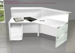 Kerkmann Design-Theke Theke Atlantis Glas 1-seitig schräg rechts (B)2410x(T)1700x(