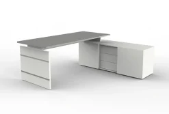 Kerkmann Komplettarbeitsplatz Schreibtisch mit Sideboard 4460 Form 4, 180x 80x 74 cm