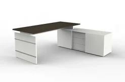 Kerkmann Komplettarbeitsplatz Schreibtisch mit Sideboard 4460 Form 4, 180x 80x 74 cm