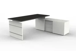Kerkmann Komplettarbeitsplatz Schreibtisch mit Sideboard 4460 Form 4, 180x 80x 74 cm