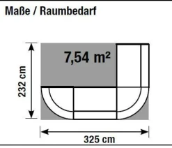 Kerkmann L-Theke für 1-2 Personen Bari (B)3350x(T)2350x(H)1120cm