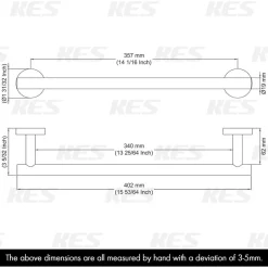 KES Handtuchhalter 40 cm Edelstahl SUS 304 poliert, Wandmontage