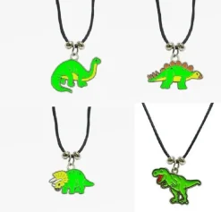 1 Kette Dinosaurier Tier Emaille Anhänger Modeschmuck Ketten emailliert Schmuck Dinos
