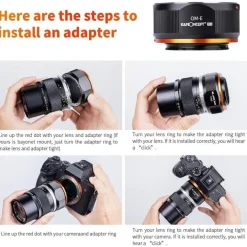 K&F Concept Adapterring für Olympus OM Objektive an Sony E Kameras (Manueller