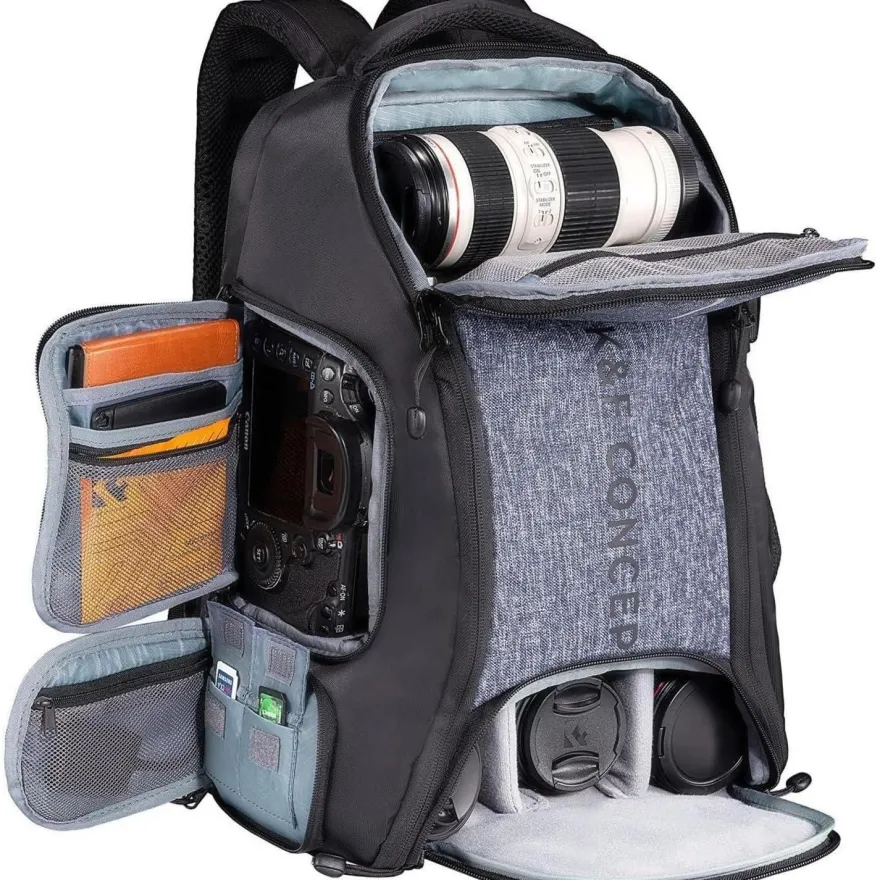 K&F Concept Kamerarucksack wasserdicht für Canon Nikon Sony Spiegelreflexkameras