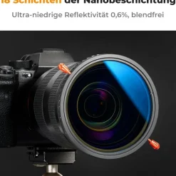 K&F Concept Nano-K Serie 62mm CPL&ND2-ND32 2-in-1 Graufilter und Polfilter