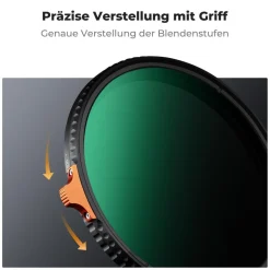 K&F Concept Nano X-Serie Variabler ND-Filter 105mm ND2-400 (1-9 Stop) mit