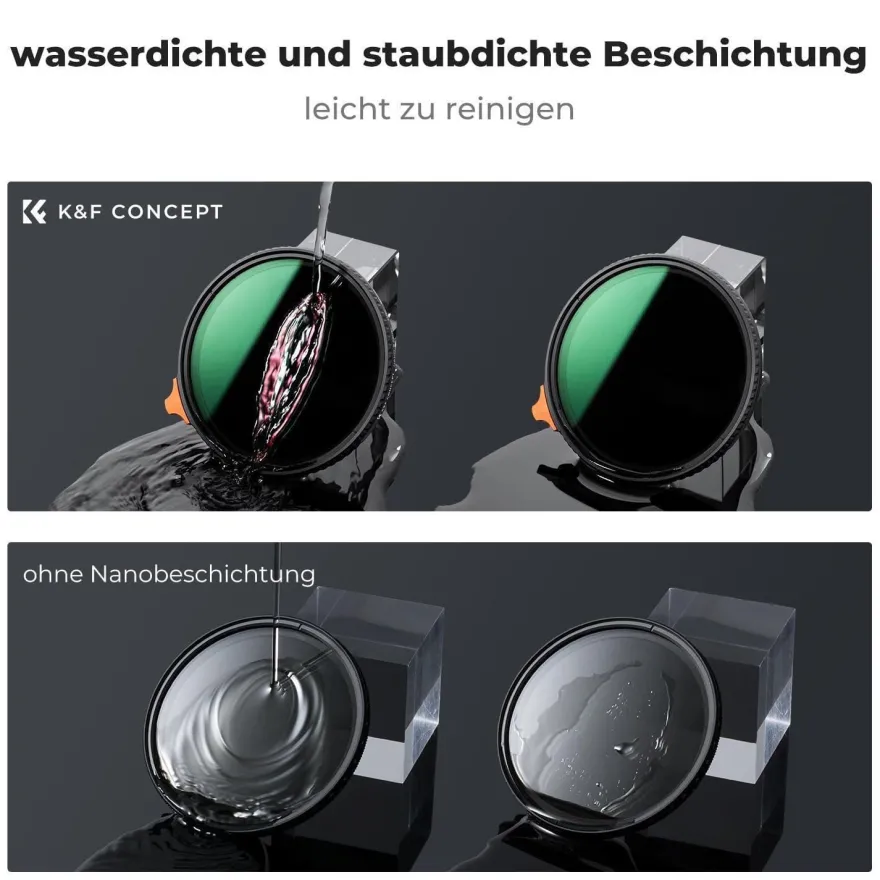 K&F Concept Nano X-Serie Variabler ND-Filter 105mm ND2-400 (1-9 Stop) mit