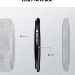 K&F Concept 2x Step Up Ring Filter-Adapterring 49-55mm aus Aluminium-Legierung