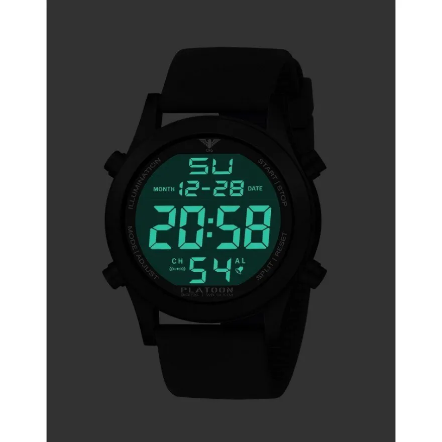 KHS - KHS. PLABSD. SB - Armbanduhr - Platoon Black Steel Digital - Herren