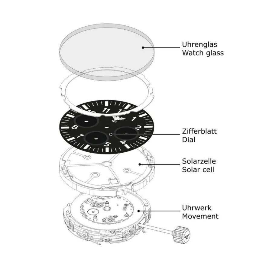 KHS - KHS. PLASSC. DB - Armbanduhr - Herren - Solar - Platoon Steel Solar Chronograph