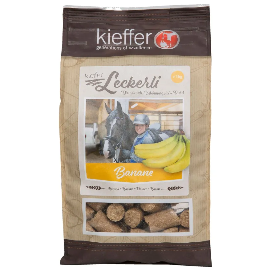 Kieffer Leckerli Banane - natürlicher Leckerbissen für Pferde - 1 kg