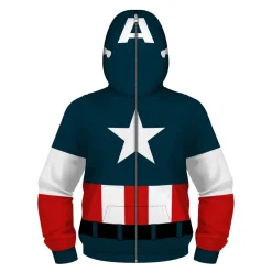Kinder American Captain 3D Zipper Hoody Marvel Baby Cosplay Pullover Mantel