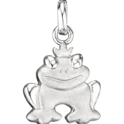 Kinder Anhänger Frosch 925 Sterling Silber rhodiniert mattiert Kinderanhänger