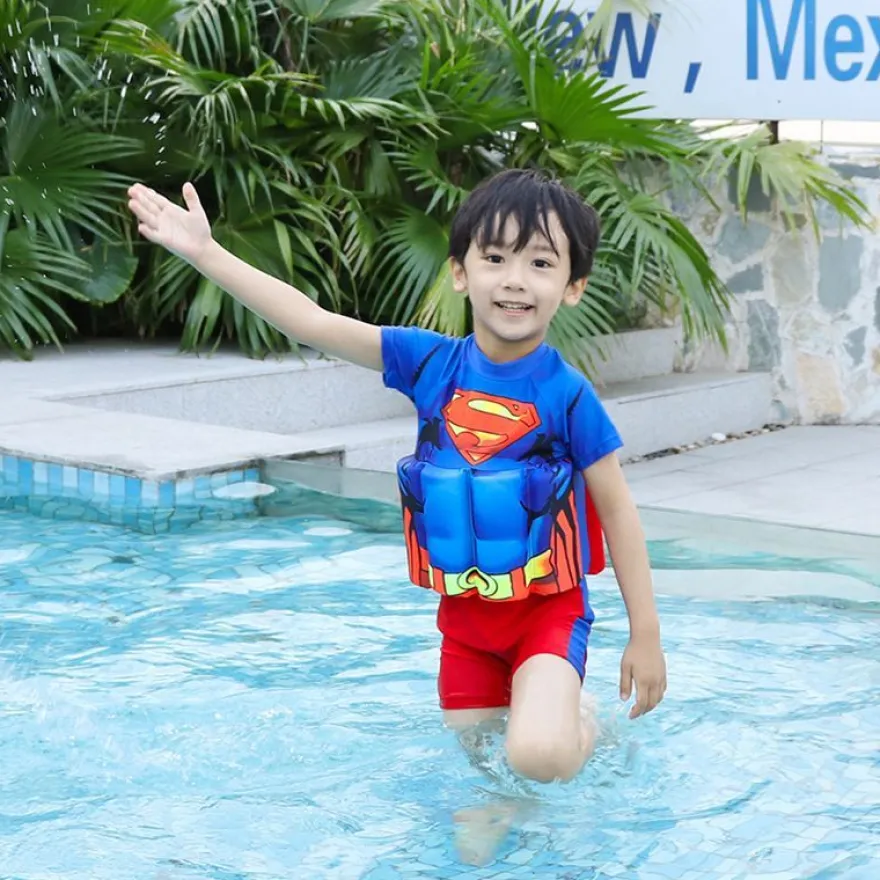 Kinder Batman Spider-Man McQueen Badeanzug Floatsuit Schwimmweste Sommer Bademode