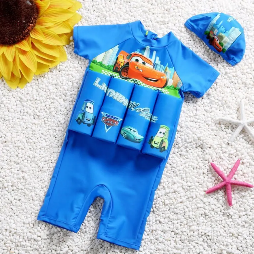 Kinder Batman Spider-Man McQueen Badeanzug Floatsuit Schwimmweste Sommer Bademode