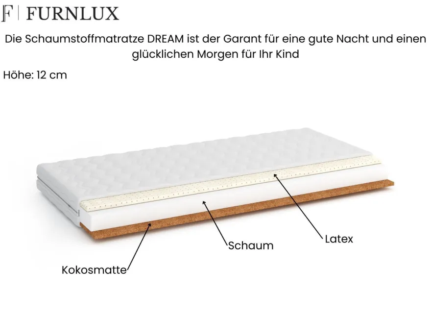 Kinderbett / Etagenbett HARRY - Weiß / Beige / Grau / Graphit - verschiedene Größen