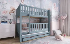 Kinderbett / Etagenbett Ksawery - Weiß / Beige / Grau / Graphit - verschiedene Größen