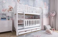 Kinderbett / Etagenbett Ksawery - Weiß / Beige / Grau / Graphit - verschiedene Größen