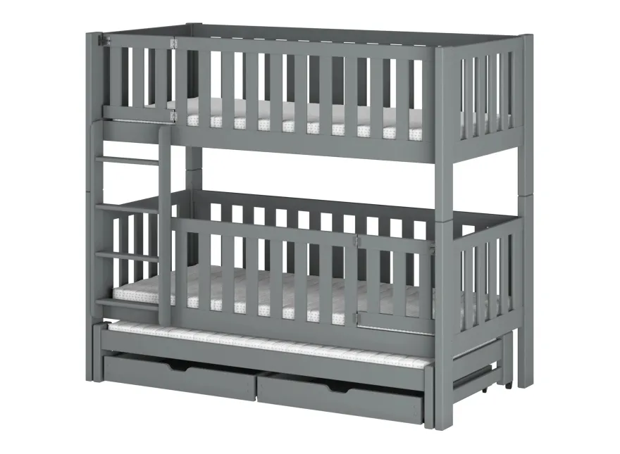 Kinderbett / Etagenbett Ksawery - Weiß / Beige / Grau / Graphit - verschiedene Größen