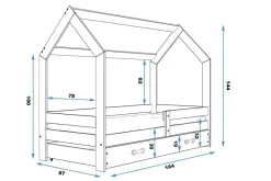 Kinderbett mit Schublade Hausbett Haus Holz Bettenkauf 160x80cm
