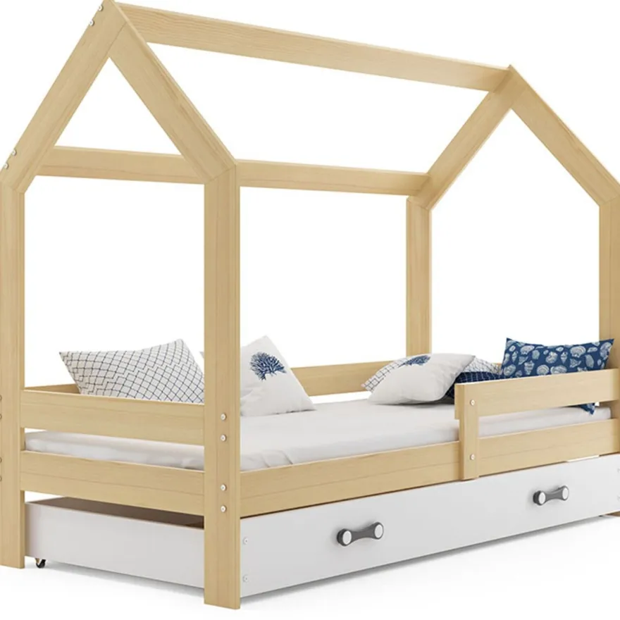 Kinderbett mit Schublade Hausbett Haus Holz Bettenkauf 160x80cm