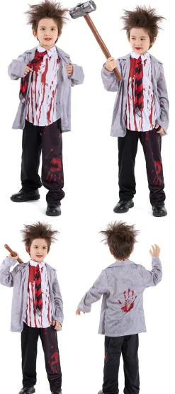 Kinder Halloween 3er Set Mantel Rock/ Hose Joker Harley Zombie Vampir Cosplay Kostüm