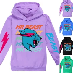 Kinder Jungen Madchen Mr Beast Print Hoodie Sweatshirt Pullover Youtuber Merch