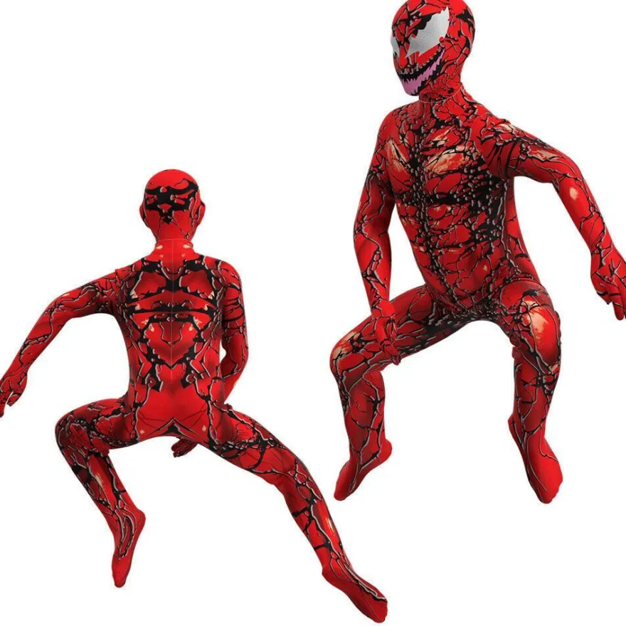 Kinder Jungen Venom Cosplay Kostum Jumpsuit Halloween Party Karneval Outfit Set*