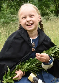 Kinder Mittelalter Umhang Paul, schwarz