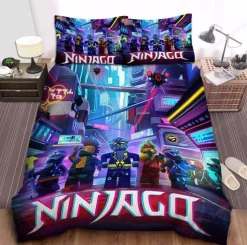 Kinder Ninjago 3D-Druck Bettbezug Kissenbezuge Bettwasche-Set Single Double