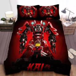 Kinder Ninjago 3D-Druck Bettbezug Kissenbezuge Bettwasche-Set Single Double