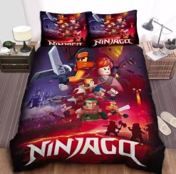 Kinder Ninjago 3D-Druck Bettbezug Kissenbezuge Bettwasche-Set Single Double