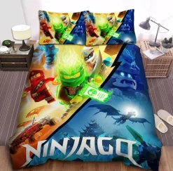 Kinder Ninjago 3D-Druck Bettbezug Kissenbezuge Bettwasche-Set Single Double