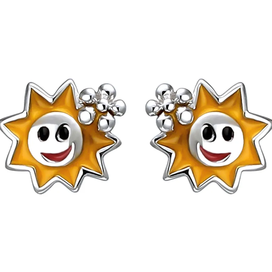 Kinder Ohrstecker Sonne 925 Sterling Silber Ohrringe Silberohrringe
